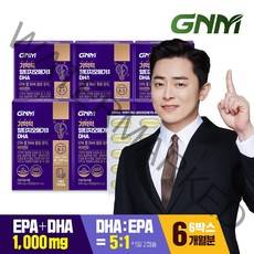 [조정석 오메가3] GNM 기억력 rTG 알티지오메가3 DHA 비타민D 식물성캡슐, 6박스, 60캡슐