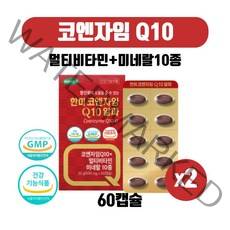 높은혈압 코엔자임큐텐 코규10 코엔자임Q10 코쿠텐 활력비타민 B군 7종 함유 식물성 미니사이즈 캡슐 코큐텐추천 식약처인증 건강기능식품, 60캡슐 X 2박스