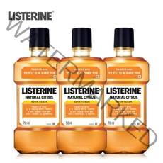 리스테린 내추럴 시트러스 구강쳥걸제, 750ml, 3개