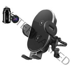 PYHO 차량용무선충전거치대 자동센서기능 X1Pro+고속충전시거잭 z 플립3, 블랙(전력15W)