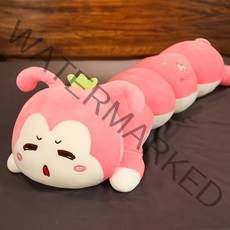 애벌레 봉제인형 긴베개 동물 애착 80cm 100cm 130cm, 딸기, 1미터
