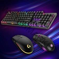 게이밍 유선 키보드마우스 세트 HAKER K570 + A660 3325 블랙 + 로지텍 G102IC 세트선택, 2. K570 + A660 블랙, K570 청축
