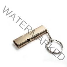 호루라기 호각 심판 호신용 휘슬 1PC 옥외 높은 데시벨 휴대용 Keychain 휘파람 스테인리스 두 배 관 비상 사태 생존 다기능 공구, 06 Gold 2, Gold 2