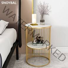 SNOYBAL 북유럽 골드 대리석 사이드테이블 협탁 티테이블 원형테이블