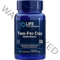 Life Extension 라이프 익스텐션 2개 투퍼데이 Two Per Day 멀티 종합 비타민 미네랄 60 캡슐, 60캡슐