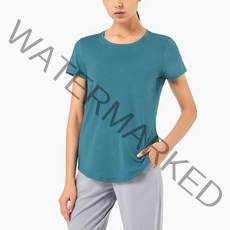 룰루레몬 Lululemon 요가 옷 반팔 여성용 표준 느슨한 고탄성 신속한 건조 스포츠 피트니스 의류
