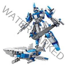 2 IN 1 블럭 시리즈 모음 레고호환블록, 블루상어 로보트 486pcs(c0411)