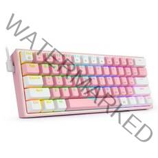 최신 맥북 REDRAGON Fizz K617 RGB USB 미니 기계식 키보드 빨간색 스위치 키 유선 분리형 케이블 휴대용, K617RGB-PW, 레드 스위치, 한개옵션2