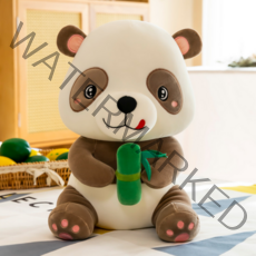 해솔 팬더 대나무 동물 모찌 인형 쿠션, 브라운