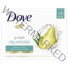 Dove Beauty Bar Rejuvenate Pear Aloe Vera 도브 미국 뷰티바 리쥬베네이트 서양배 알로에 베라 비누 106g 14개