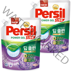 퍼실 파워젤 딥클린 플러스 라벤더 드럼 리필, 1.8L, 2개
