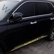 [JS AUTOMOTIVE] 현대 팰리세이드 도어사이드 엠블럼 랩핑 튜닝 몰딩 인테리어 스티커 자동차 드레스업 용품, 화이트