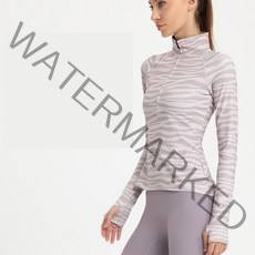 룰루레몬 Lululemon 하프 지퍼 집업 의류 피트니스 트레이닝복 여성 슬리이밍 요가 의류 캠핑 러닝 산책 레져 스탠드 칼라