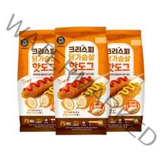 [굽네] 에어파티 크리스피 닭가슴살 핫도그 400g 5개입, 3팩