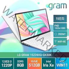 LG전자 2022년형 그램15 인치 15ZD90Q-GX30K 15형 윈도우11 게임 학생 주식 기업 가성비 노트북 윈도우11, LG그램 15ZD90Q-GX30K, WIN11 Pro, 8GB, 512GB, 코어i3, 화이트