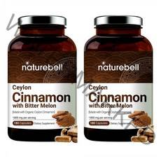 네이처벨 실론 시나몬 계피 비터 멜론 함유 1800mg 180캡슐 2팩 NatureBell Ceylon Cinnamon, 2개