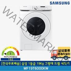 [전국무료배송] 삼성 1등급 19Kg 그랑데 드럼세탁기 WF19T6000KW