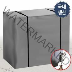 쿨팩토리 에어컨 실외기 방수 커버 + 바람고정끈 2p, 사계절방수커버(대형 90x70x35cm)