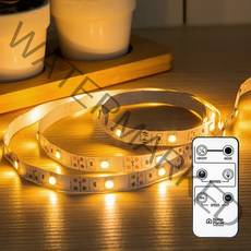 코멧 인테리어 붙이는 LED 줄조명 간접조명 + 리모컨 (USB전원), 웜화이트, 1.2m