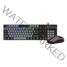 앱코 투톤 멤브레인 레인보우 LED 게이밍 키보드 마우스 세트 V1, KM500K(키보드), KM500M(마우스), 블랙, 일반형