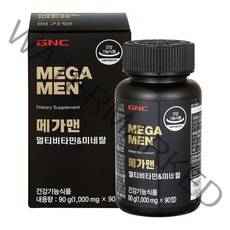 GNC 메가맨 멀티비타민 앤 미네랄 90g, 90정, 1개