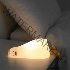무아스 철푸덕 LED 충전식 실리콘 무드등, 화이트