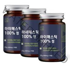 자연바름 하이 매스틱 100프로 메스틱 검 분말 정 위, 70정, 3개