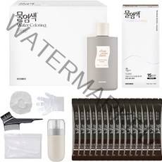씨드비 물염색 15회분 + 채우담 샴푸 300ml 세트, 1개, 다크브라운