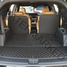 아이빌 현대 팰리세이드 신형퀼팅 4D 자동차 트렁크매트 + 2열등받이 풀세트, 7인승 수동폴딩, 블랙+골드