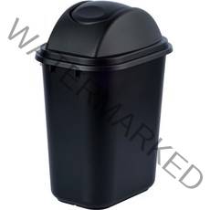 바이굿즈 사무실 휴지통 뚜껑 포함 20L, 검정