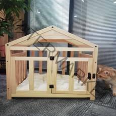 런캣 원목 펫 강아지 집 루프형 DIY 강아지 하우스 개집, B원목강아지하우스