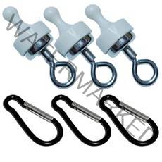 머글리 초강력 캠핑 자석 고리 행어 행거 후크 홀더 네오디움, 화이트 3개