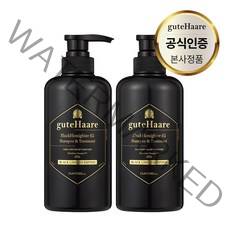 구트하르 탈모완화 맥주효모 검정콩 검은콩 두피집중케어 블랙 허니비어 62 샴푸 앤 트리트먼트 500ml, 2개