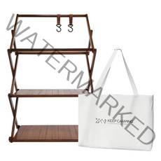 KEEP 와이드 우드 행어 쉘프 선반 3단 + 전용가방 세트, 월넛, 1세트