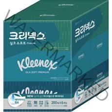 크리넥스 실크소프트 프리미엄 미용티슈 2겹, 200매입, 6개
