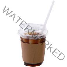 아이스컵 420ml + 투명 롱개폐 리드 + 홀더 + PLA 옥수수 빨대 세트, 1세트