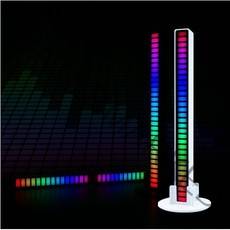 5V RGB 이퀄라이저 LED 스틱바 / 소리반응 댄싱 LED 무드등, 블랙