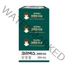 크리넥스 코편한 각티슈 1겹, 100개입, 4개