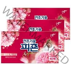 피죤 건조기용 시트 섬유유연제 본품 플라워페스티벌 40p, 3개, 40매