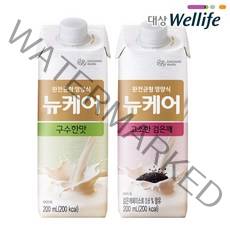 [대상웰라이프] 뉴케어 구수한맛 검은깨맛 아셉틱 200ml x 60팩, (슬림형)구수한맛 30팩 + 고소한검은깨맛 30팩