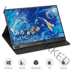 Dragon Touch 드래곤 터치 S1 휴대용 모니터 15.6인치 1080P해상도 HDMI typec게임용 모니터 핸드폰 컴퓨터 노트북 지원가능, 블랙