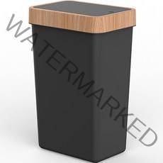 튤리 뱀부 원터치 휴지통 사각 10L, 블랙, 1개