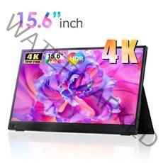 휴대용 포터블 모니터 15.6 인치 4K UHD 3840*2160 IPS 스크린 HDR 게임 USB 디스플레이 전화 LCD X PS4/5 스위치, SJD1505-4K_AU 플러그, 없음