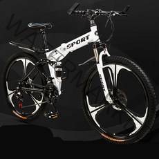 urkoteer 접이식 산악자전거 남녀공용 MTB 자전거, 26인치 24속, 접이식-육도륜 화이트 사은품 증정