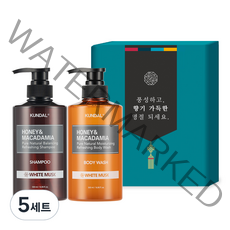 쿤달 헤어바디 2구 명절선물세트 E 화이트머스크향, 5세트