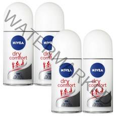 니베아 데오드란트 롤온 드라이 컴포트 롤온타입, 50ml, 4개