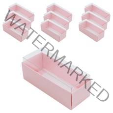 봄91 투명 PET 마카롱상자 3구 13 x 5.2 x 5.3 cm, 핑크, 10개