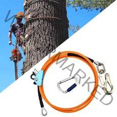 1/2 인치 x 8 인치 스틸 와이어 코어 플립 라인 키트 Arborists 등산가를위한 포지셔닝 로프 등반 트리 클라이머, 보여진 바와 같이