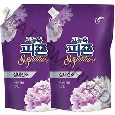 피죤 고농축 시그니처 섬유유연제 미스틱레인 리필, 1.7L, 2개