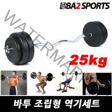 바투 조립식 역기세트 14Kg~40Kg 컬바 소봉 중봉 대봉 세트, 01.원판+컬바, 25kg